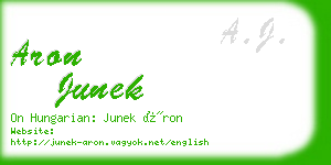 aron junek business card